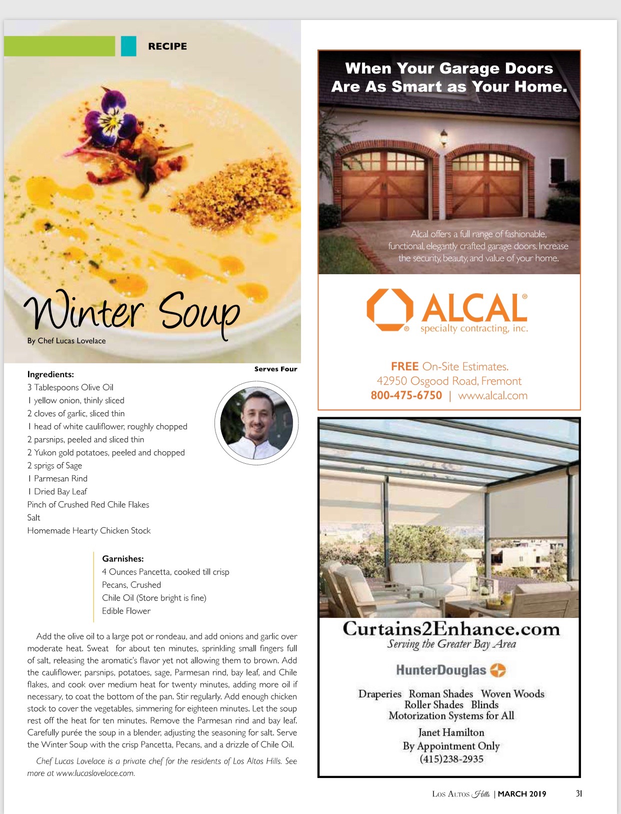 Winter Soup Recipe in Los Altos Hills